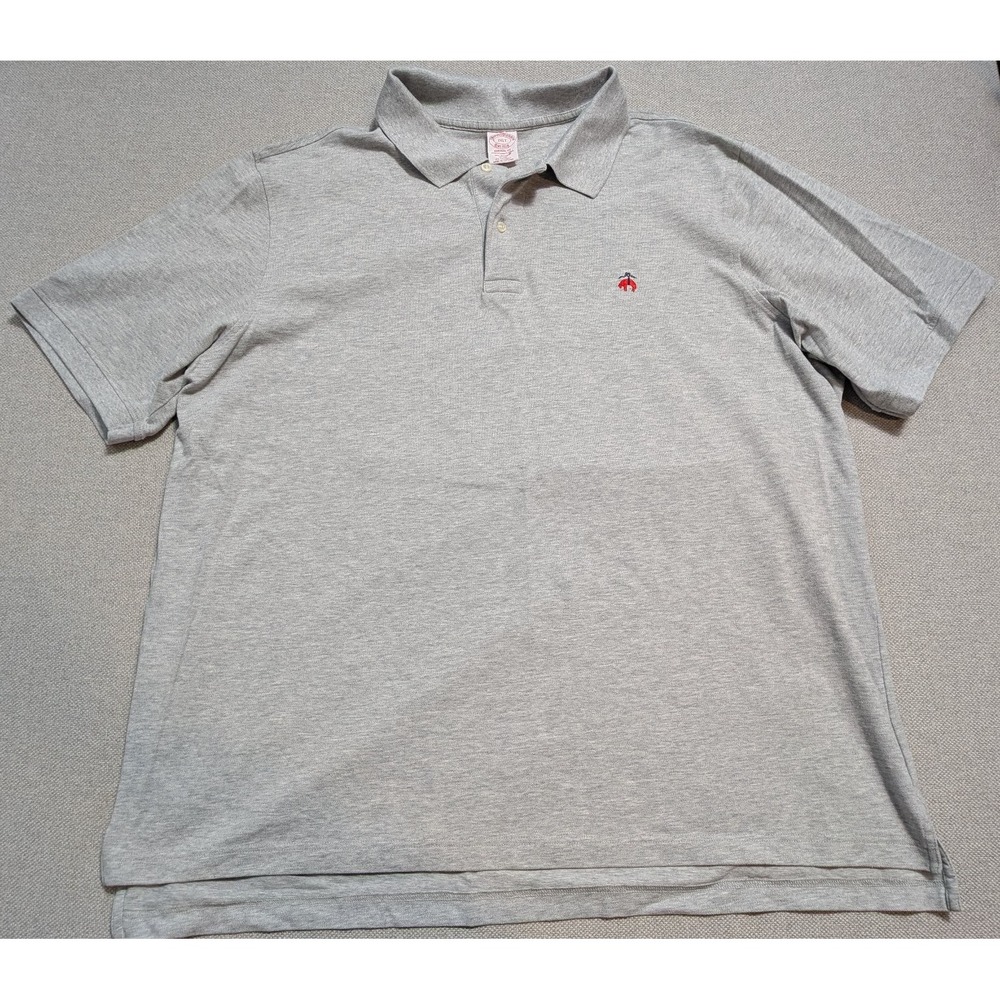 Brooks Brothers Original Fit Performance Polo Mens Gray 2XLT Supima Pique Cotton